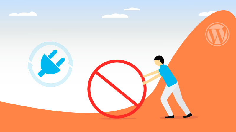 Man moving a wheel to block plugin updates.